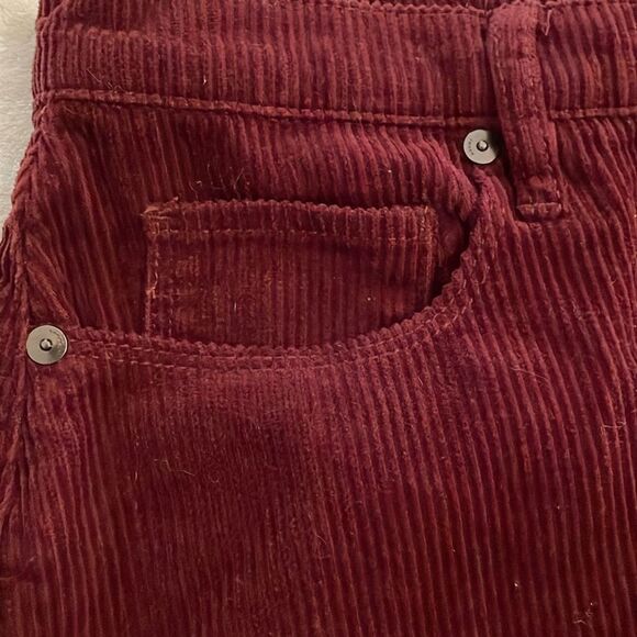 BLANKNYC Burgundy Red Atlas Jane Corduroy Mini Skirt Womens Size 30 Raw Hem - Picture 9 of 9